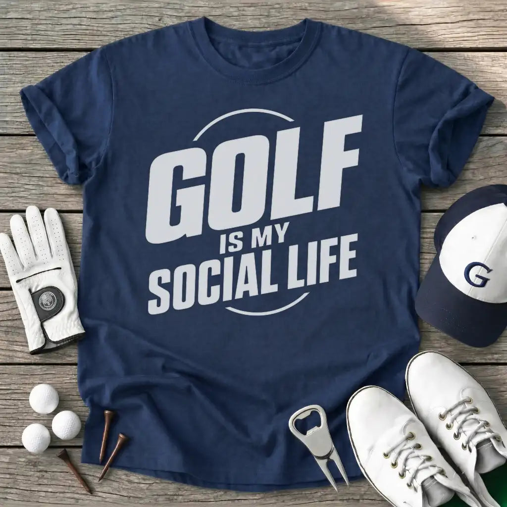 Golf Social Life T-Shirt in Navy