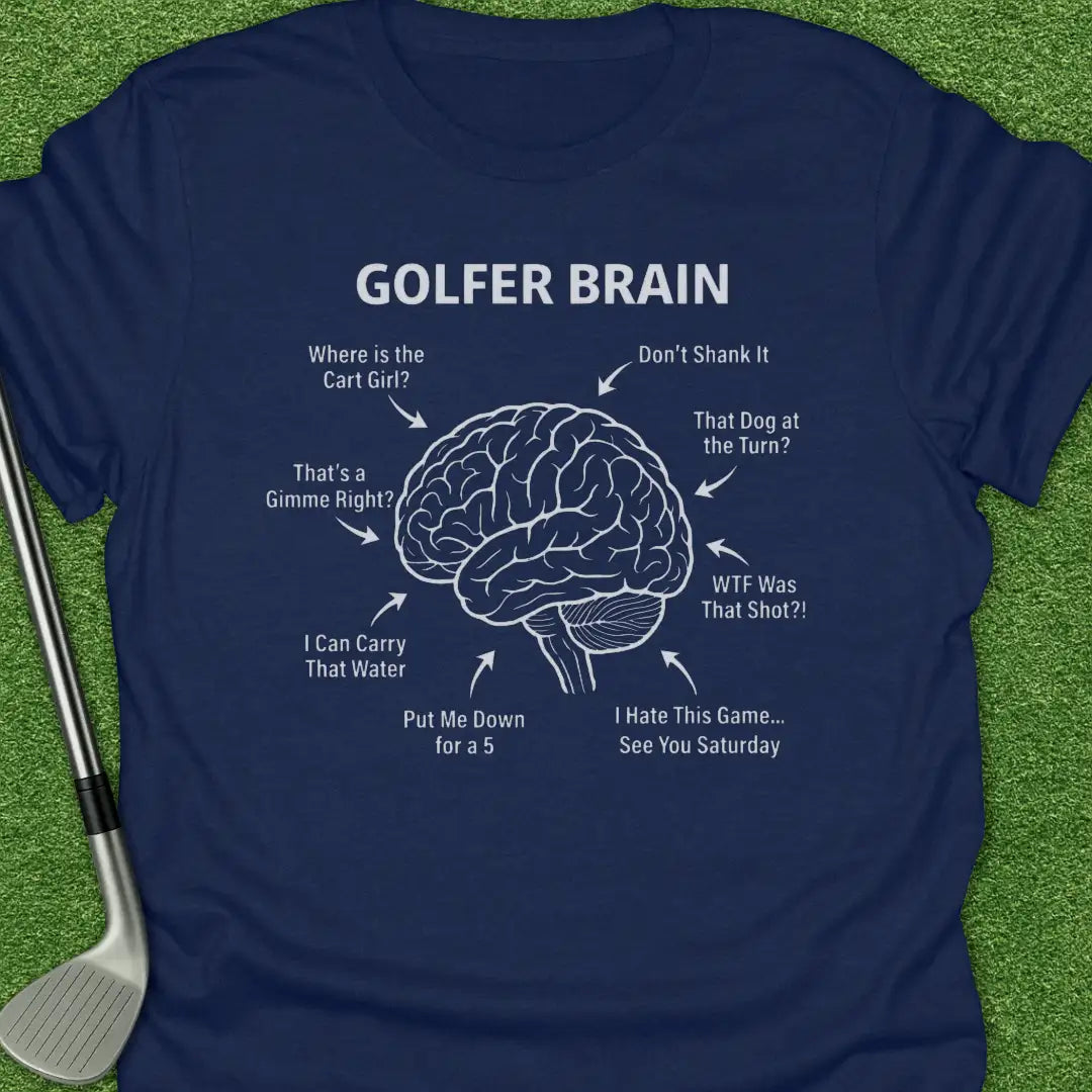 Navy / S Golfer Brain Where T-Shirt