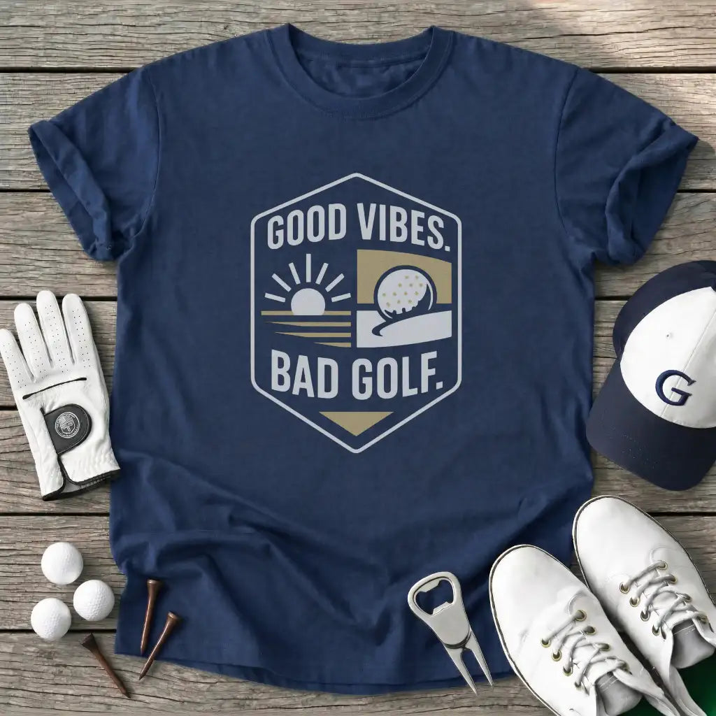 Navy / S Good Vibes Bad Golf T-Shirt