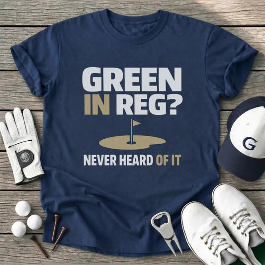Green Reg Never T-Shirt in Navy