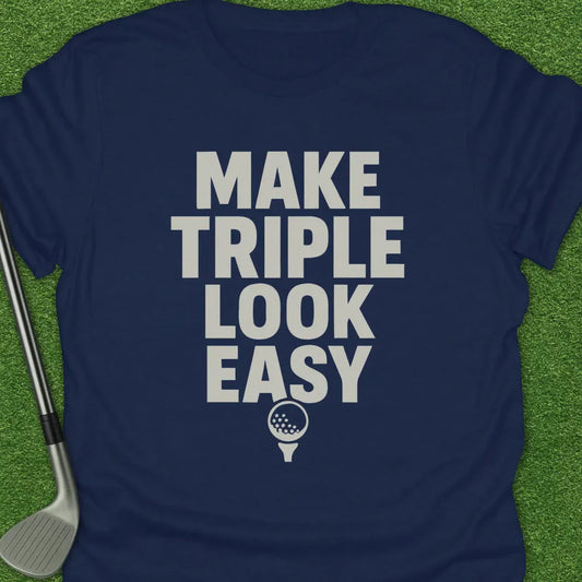 Navy / S Make Triple Look T-Shirt