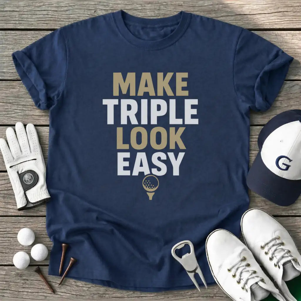 Navy / S Make Triple Look T-Shirt