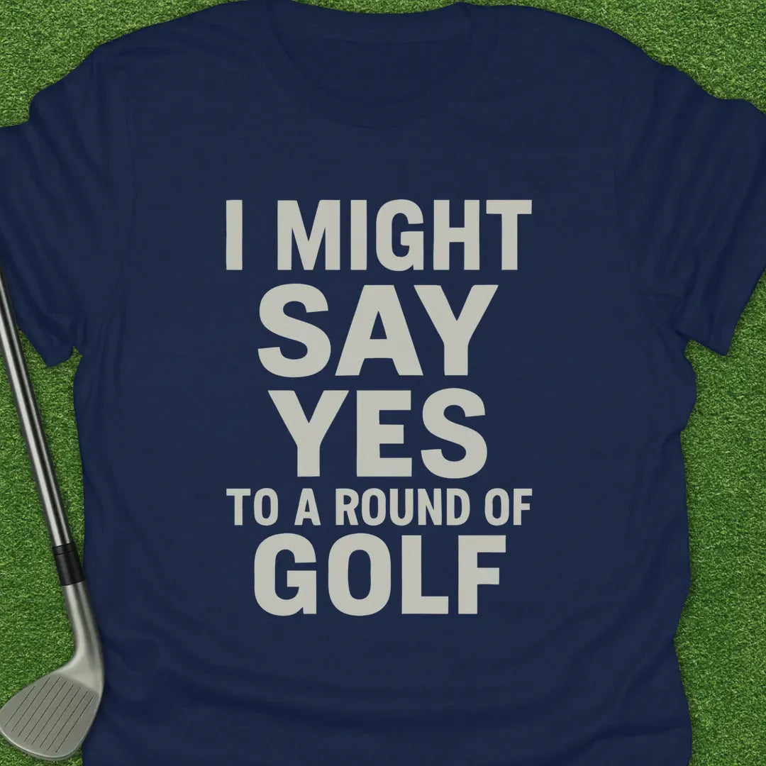 Navy / S Might Say Yes Round T-Shirt