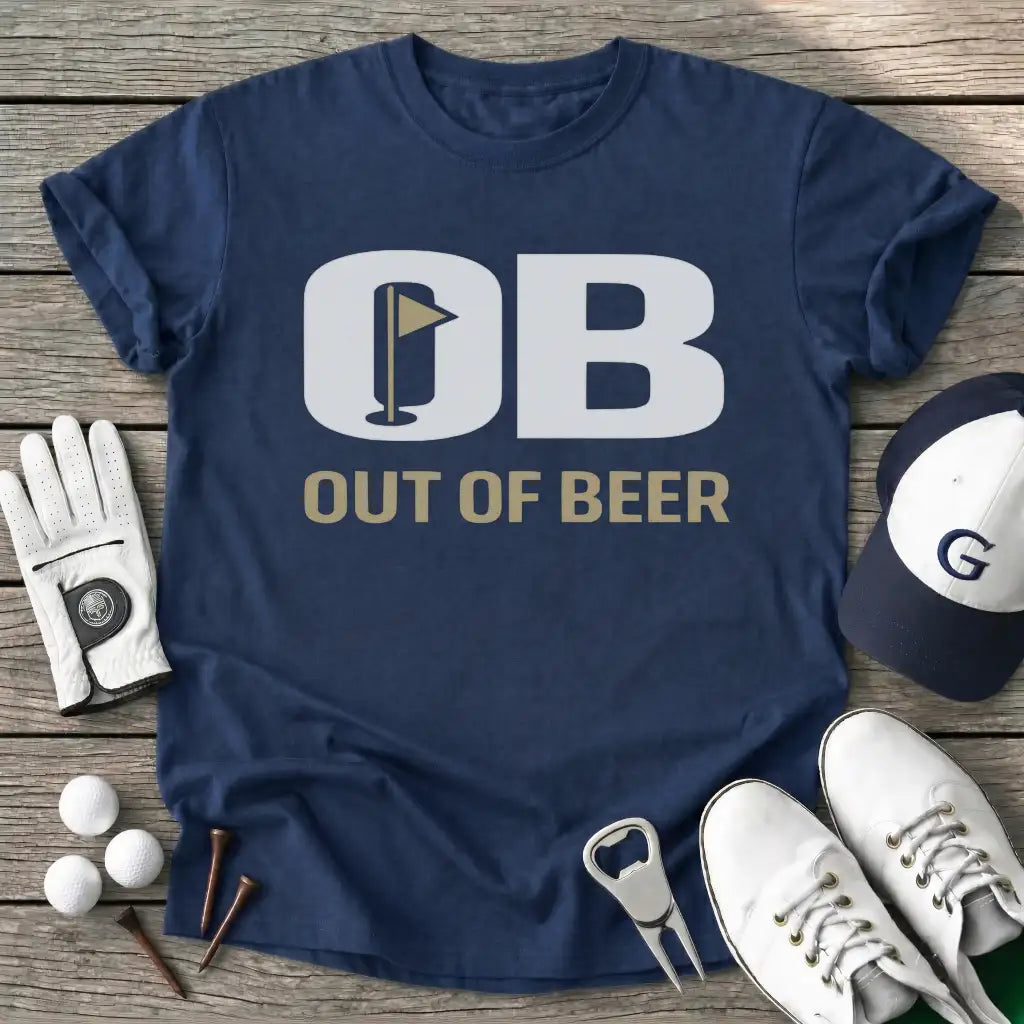 Out Beer T-Shirt in Navy