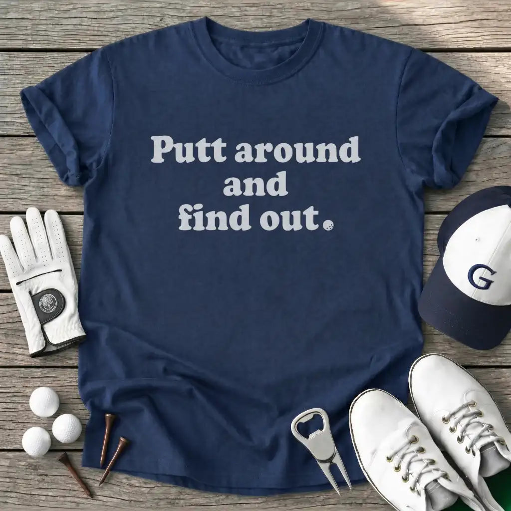 Putt Around And T-Shirt in Navy