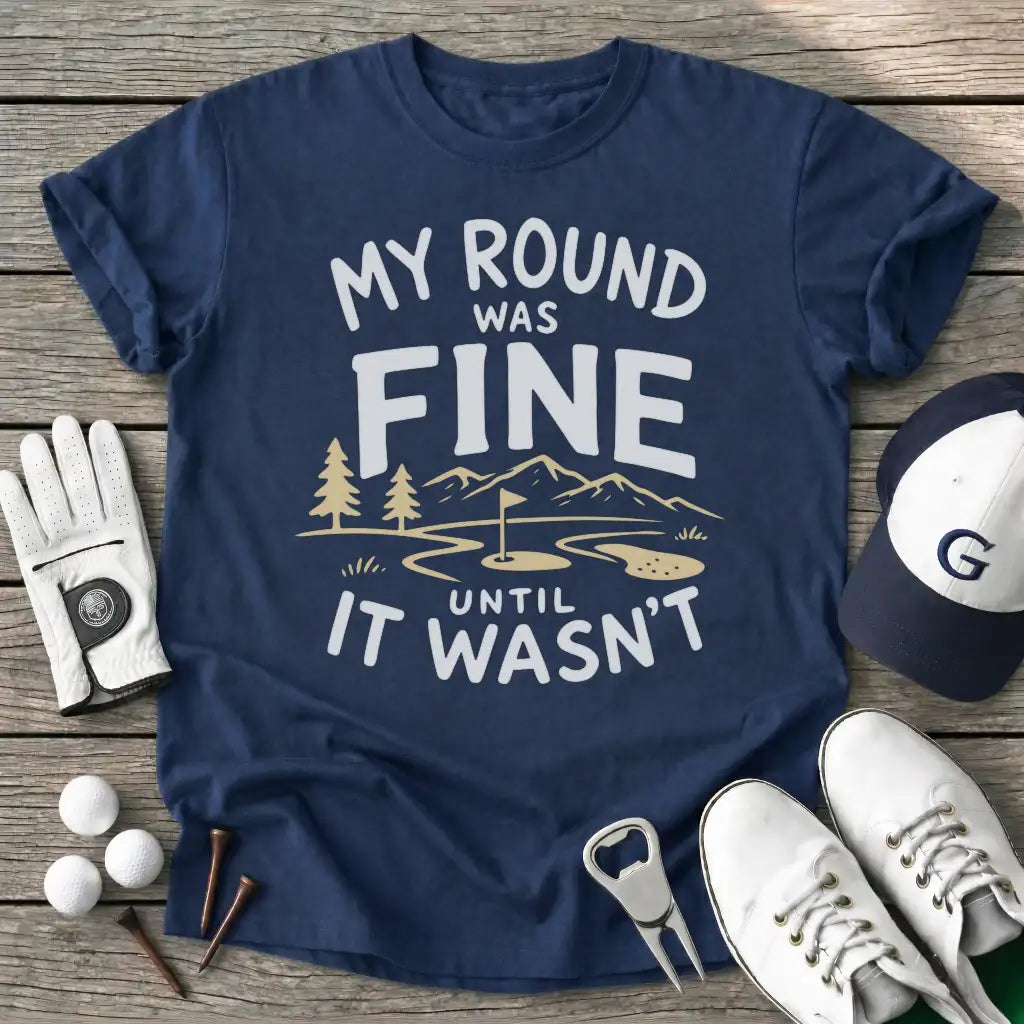 Round Was Fine T-Shirt in Navy