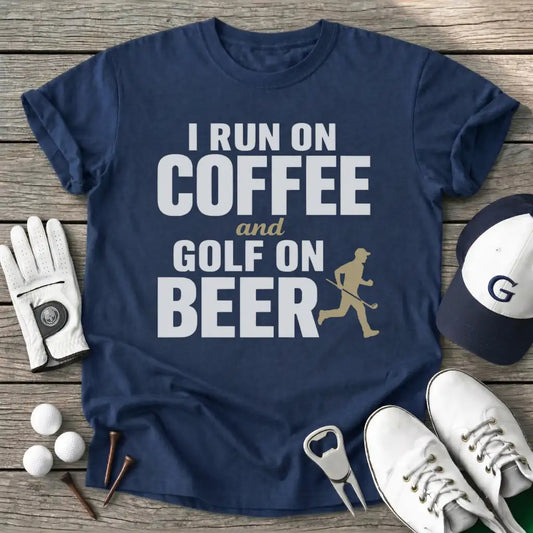 Navy / S Run Coffee And Golf T-Shirt