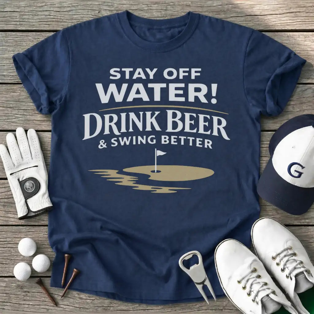 Stay Off Water T-Shirt in Navy