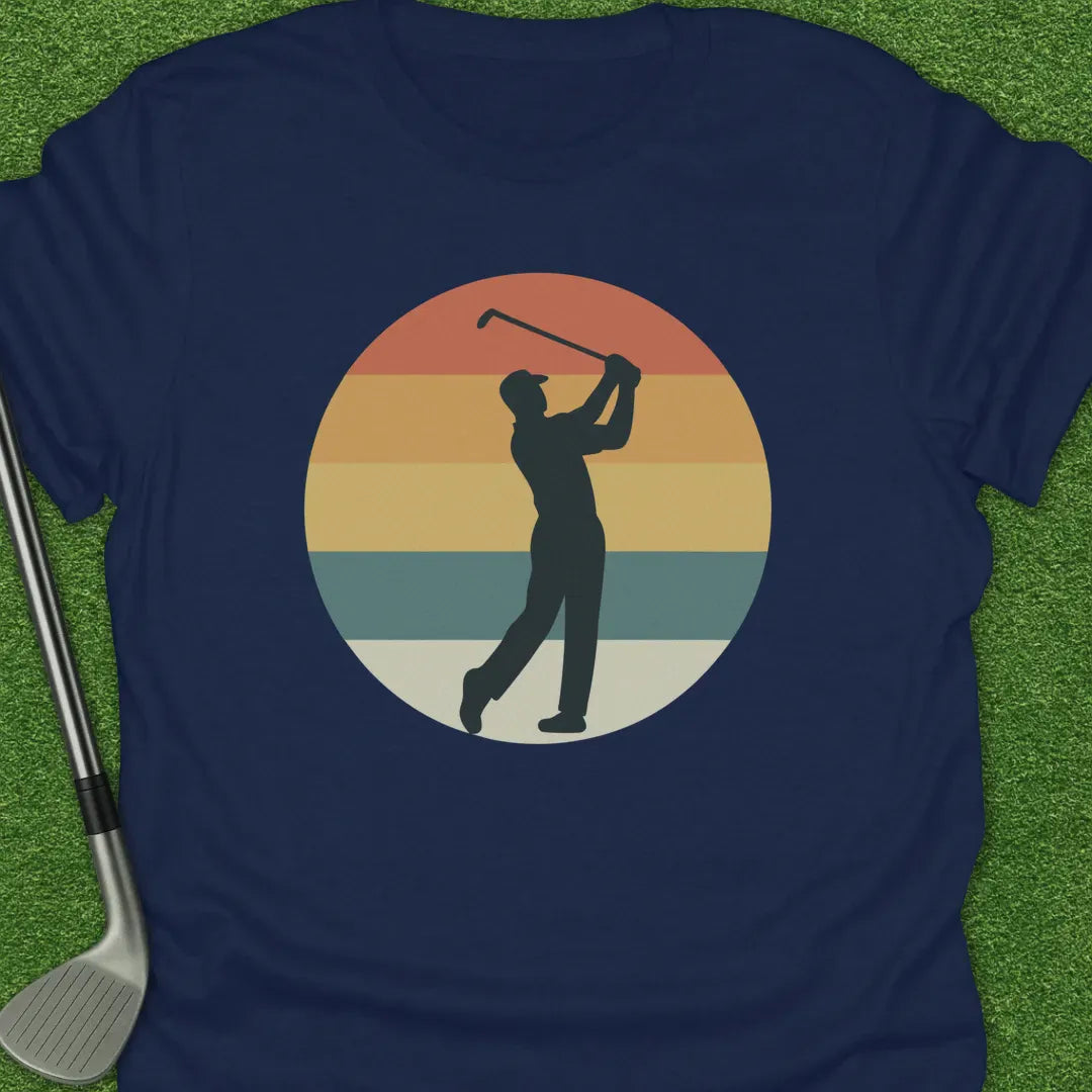 Navy / S Sunset Retro Golfer T-Shirt