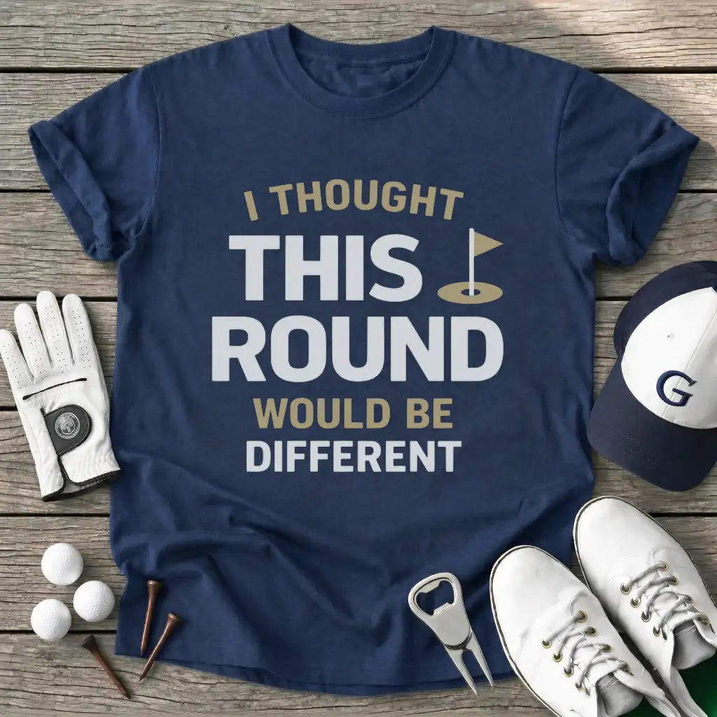 Navy / S Thought This Round T-Shirt