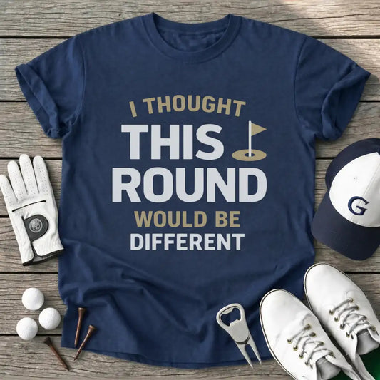 Navy / S Thought This Round T-Shirt