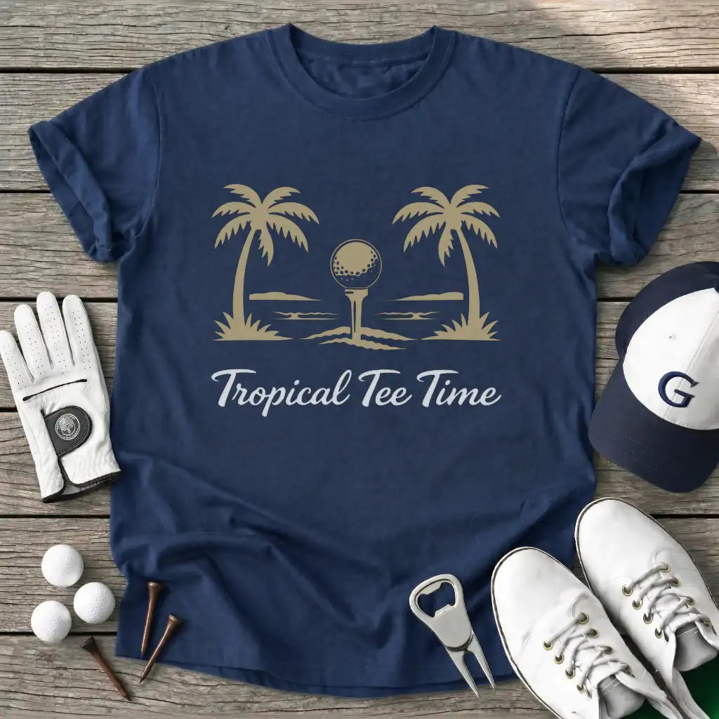 Navy / S Tropical Tee Time T-Shirt