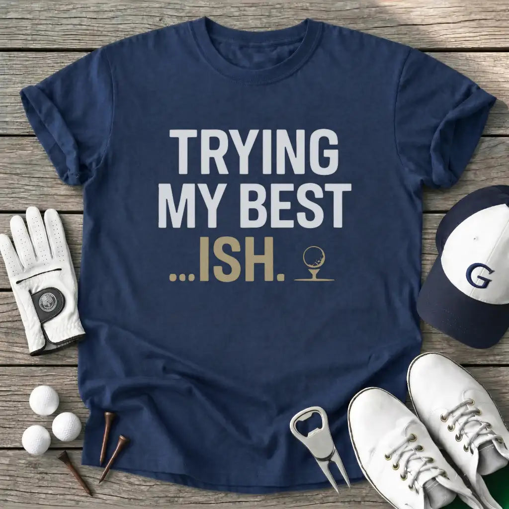 Navy / S Trying Best Ish T-Shirt