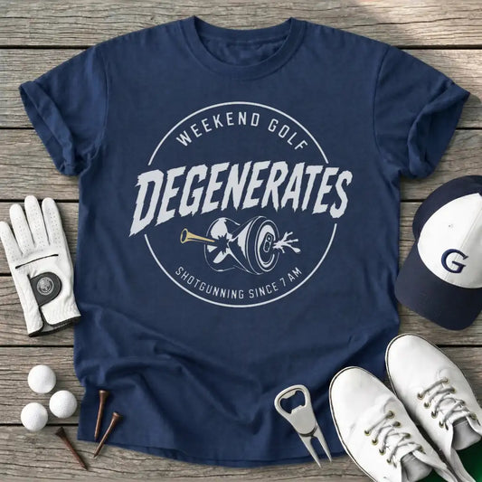 Weekend Golf Degens T-Shirt in Navy