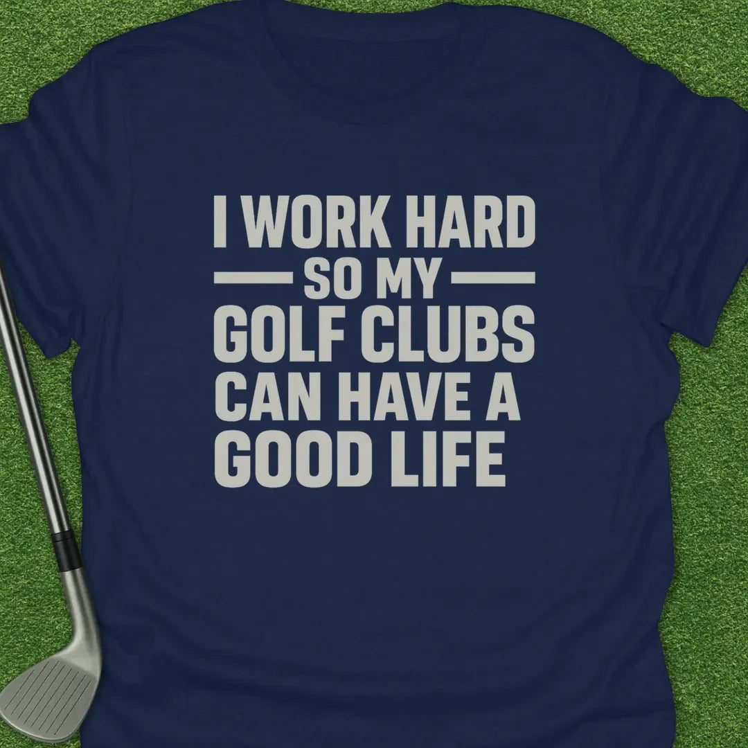 Navy / S Work Hard Golf T-Shirt