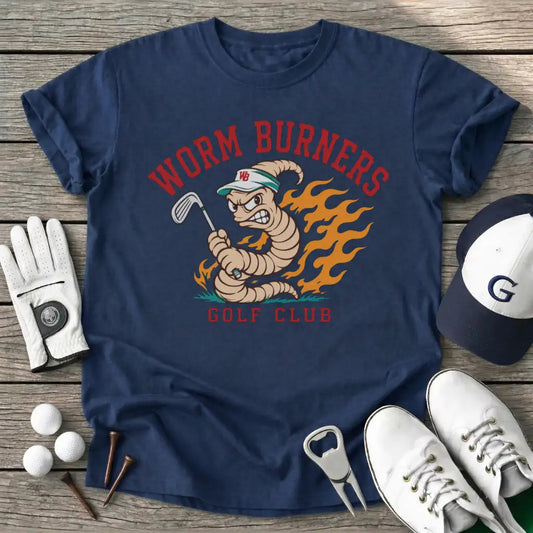 Worm Burners Golf T-Shirt in Navy