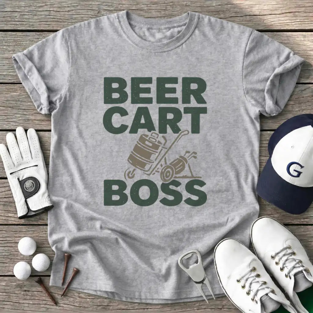 Beer Push Cart Boss T-Shirt in Sport Grey