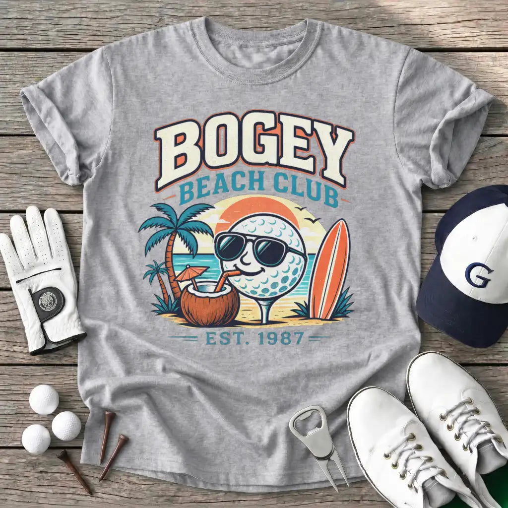 Bogey Beach Club Est T-Shirt in Sport Grey