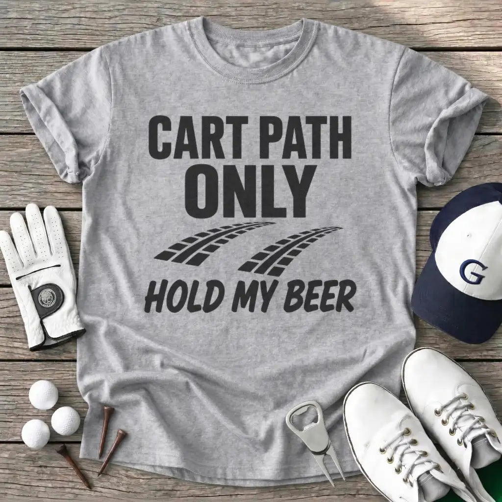 Cart Path Only Hold T-Shirt in Sport Grey