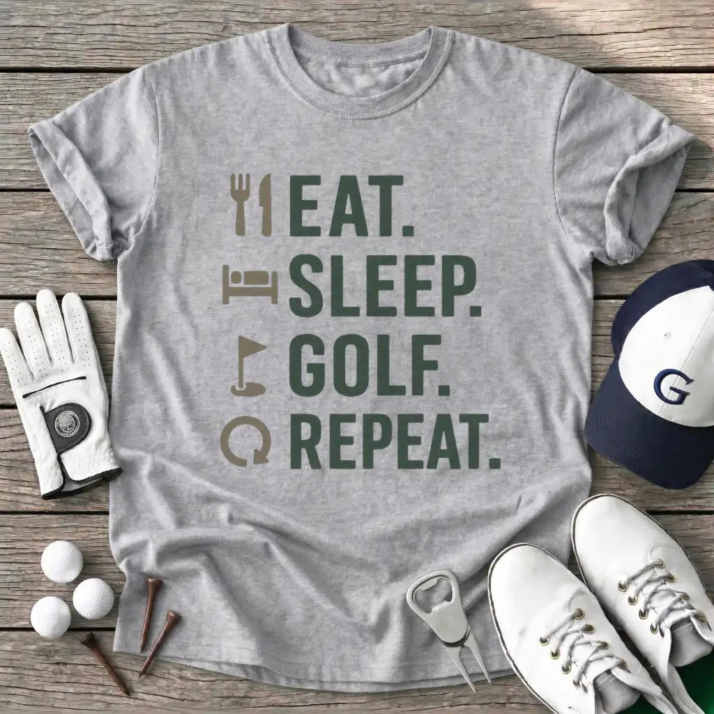 Eat Sleep Golf T-Shirt in Sport Grey