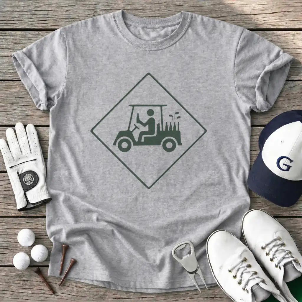 Golf Cart Crossing T-Shirt in Sport Grey