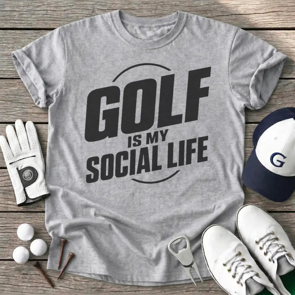 Golf Social Life T-Shirt in Sport Grey