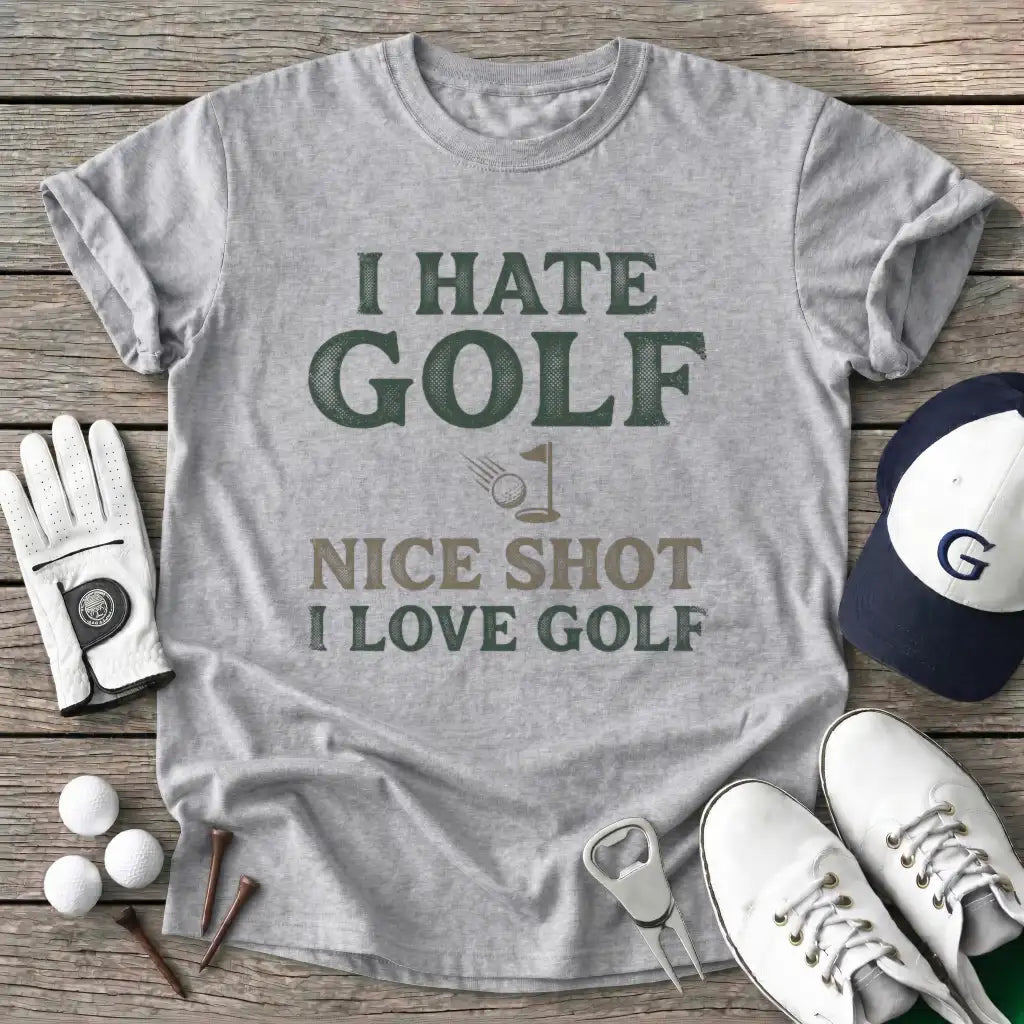 Sport Grey / S Hate Golf Nice Shot T-Shirt