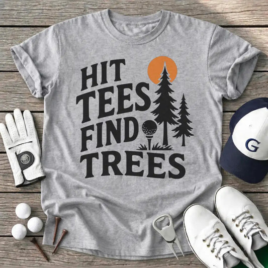 Hit Tees Find Trees T-Shirt in Sport Grey