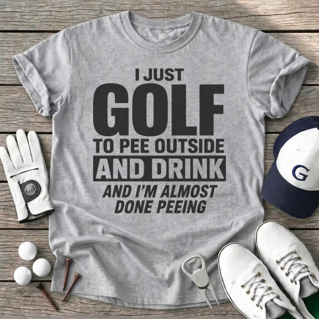 Just Golf Pee T-Shirt in Sport Grey