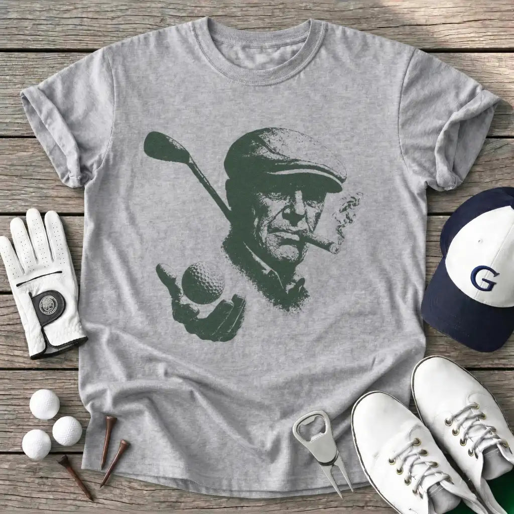 Old School Golfer T-Shirt in Sport Grey