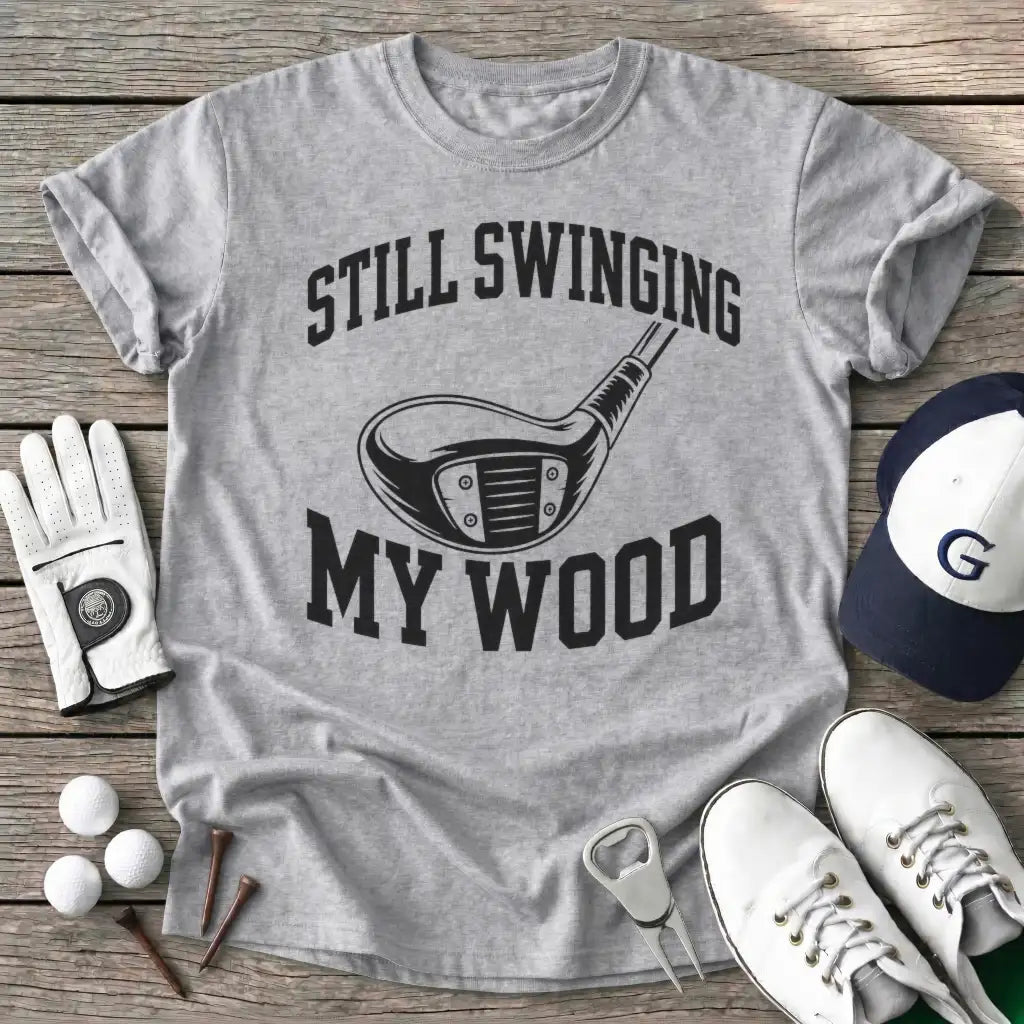 Still Swinging Wood T-Shirt in Sport Grey