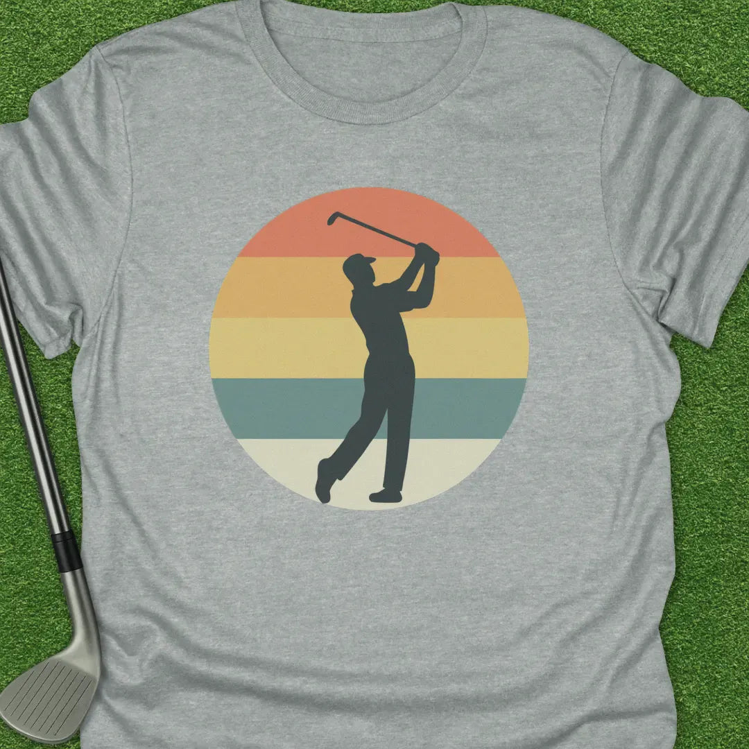 Sport Grey / S Sunset Retro Golfer T-Shirt