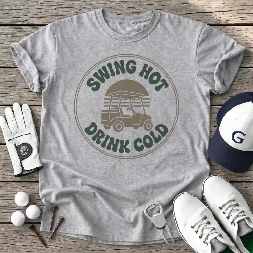 Swing Hot Drink Cold T-Shirt in Sport Grey