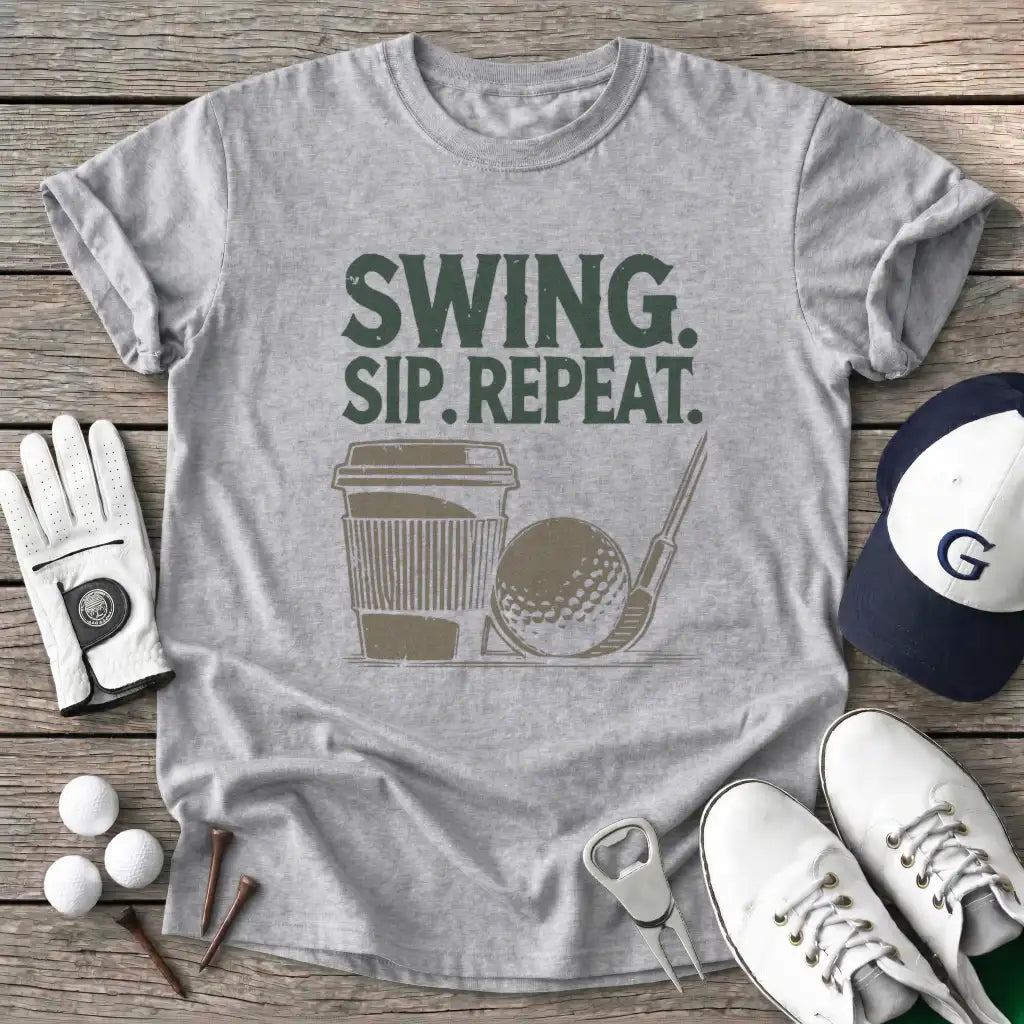 Sport Grey / S Swing Sip Repeat T-Shirt