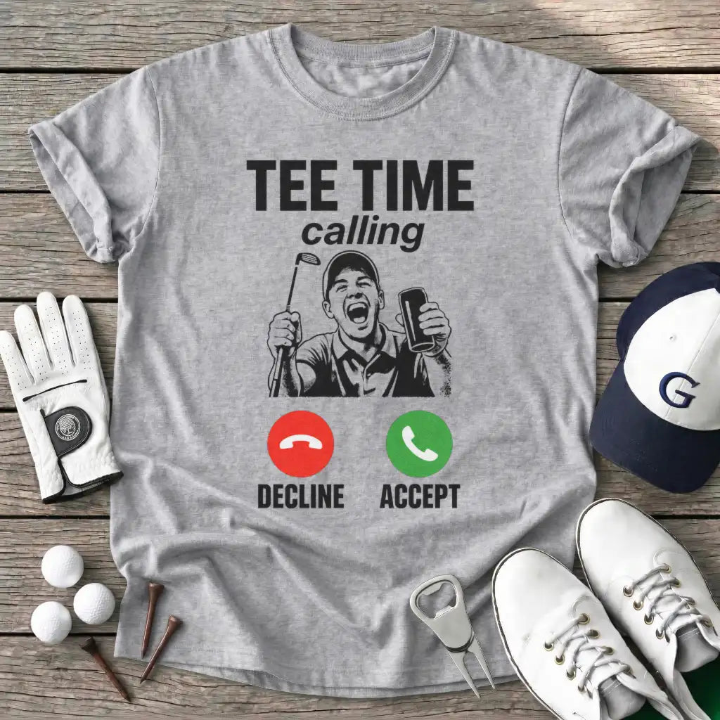 Tee Time Calling T-Shirt in Sport Grey