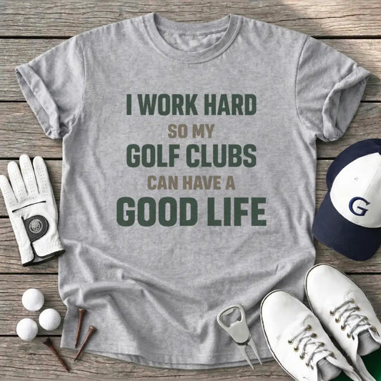 Work Hard Golf T-Shirt in Sport Grey
