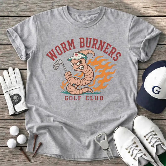 Worm Burners Golf T-Shirt in Sport Grey
