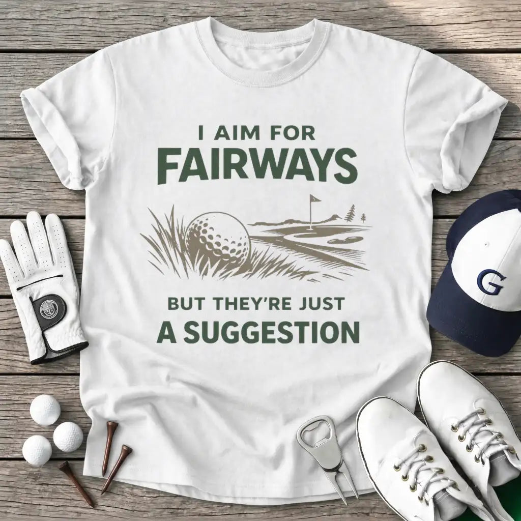 White / S Aim For Fairways T-Shirt