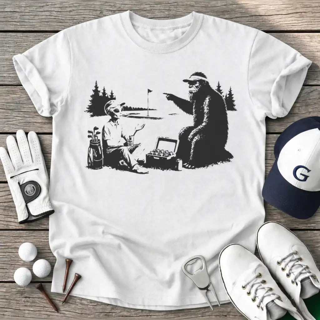 White / S Alien Bigfoot After T-Shirt
