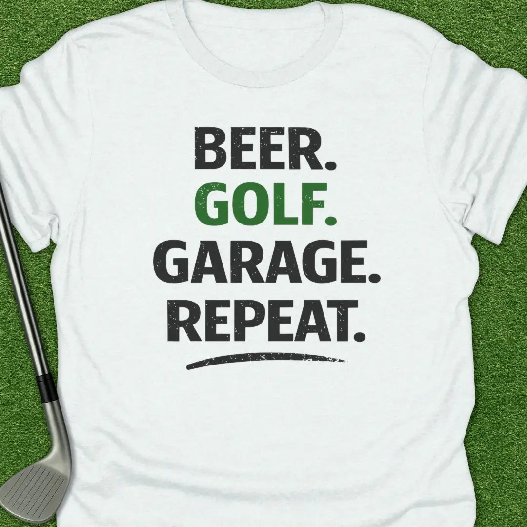 White / S Beer Golf Garage T-Shirt