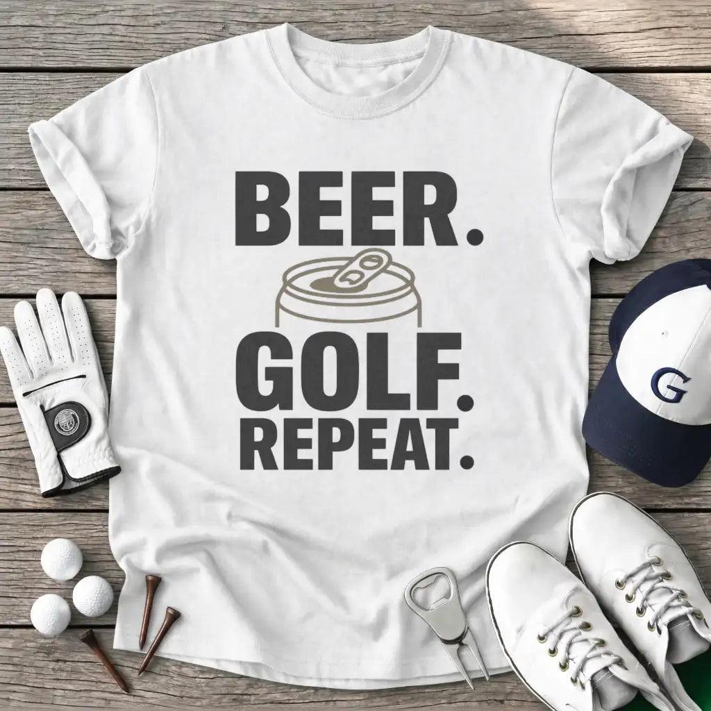 White / S Beer Golf Repeat T-Shirt