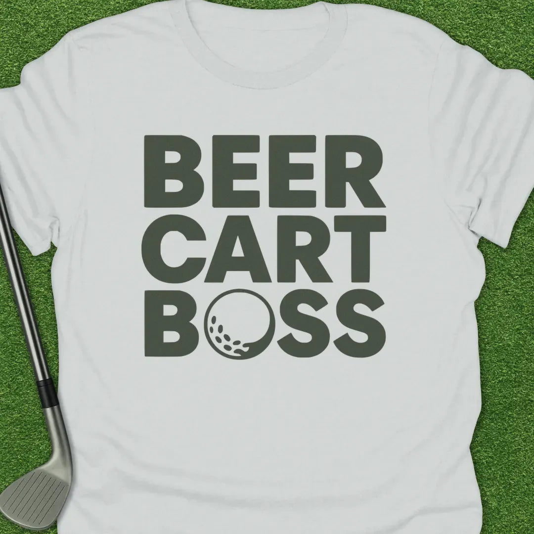 White / S Beer Push Cart Boss T-Shirt