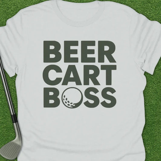 White / S Beer Push Cart Boss T-Shirt