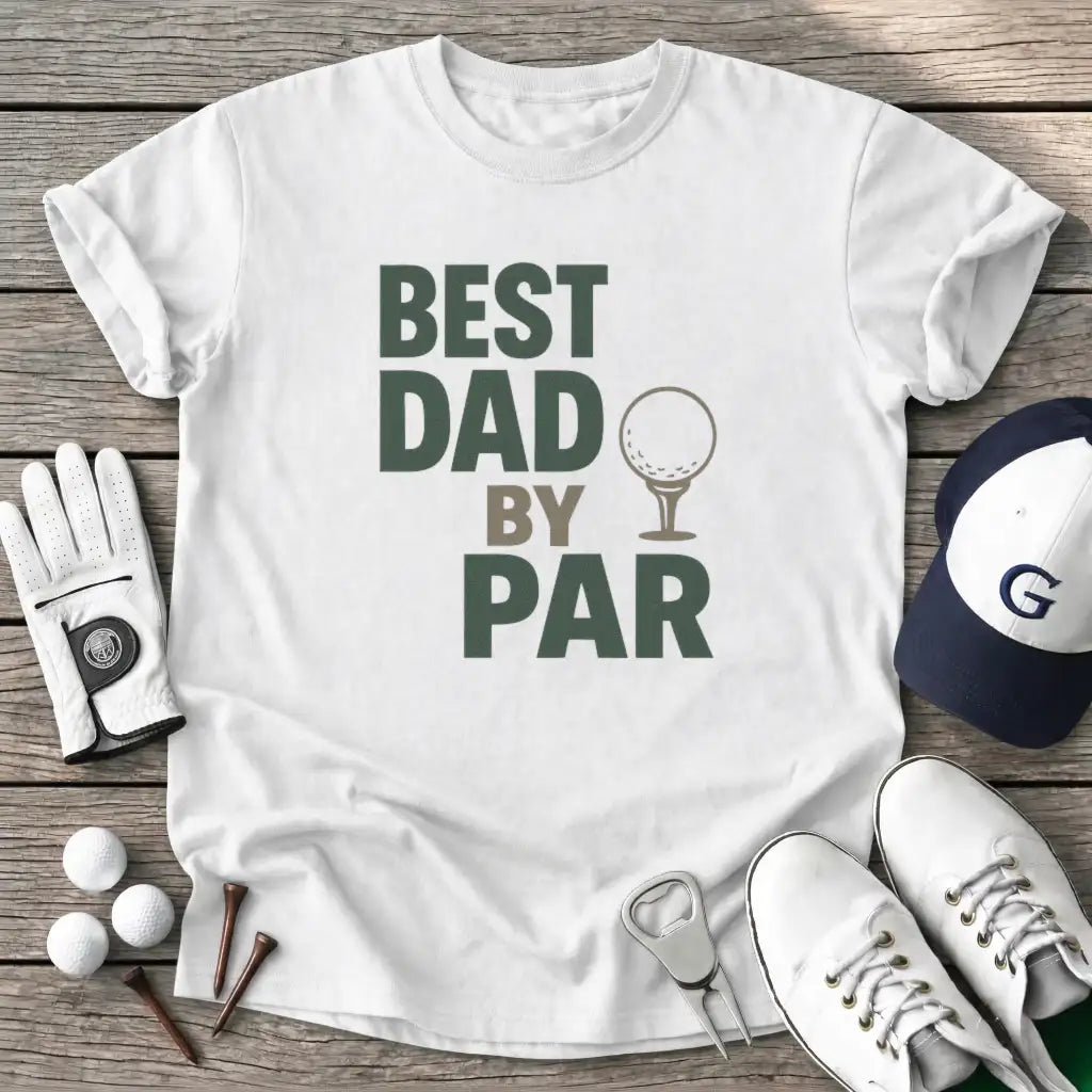 Best Dad Par T-Shirt in White