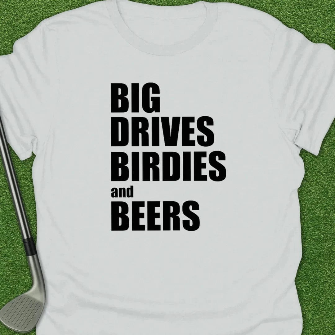 White / S Big Drives Birdies T-Shirt