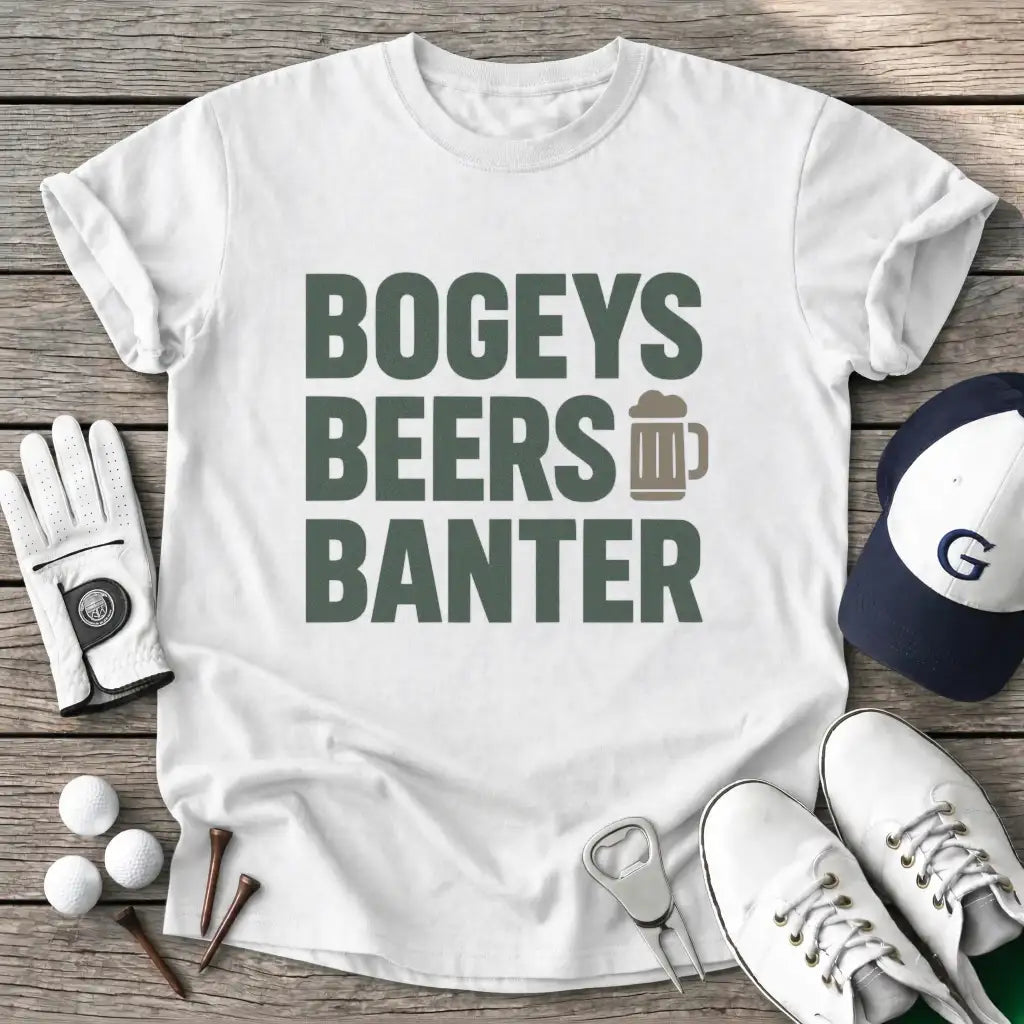 White / S Bogeys Beers Banter T-Shirt