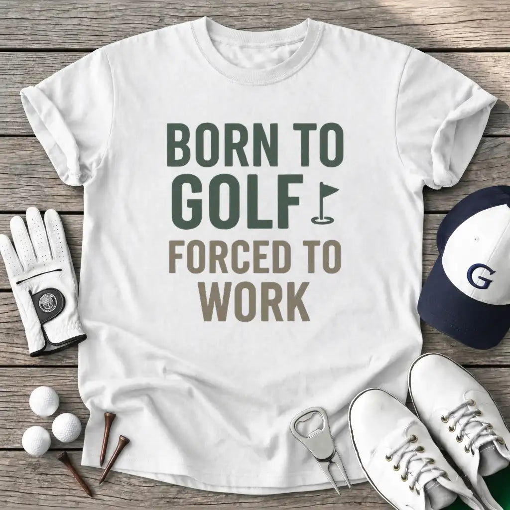 White / S Born Golf Forced T-Shirt