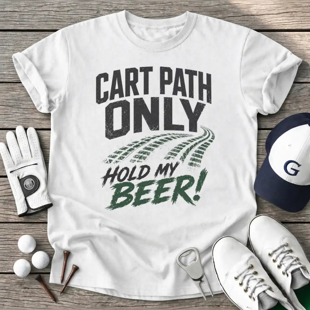 White / S Cart Path Only Hold T-Shirt