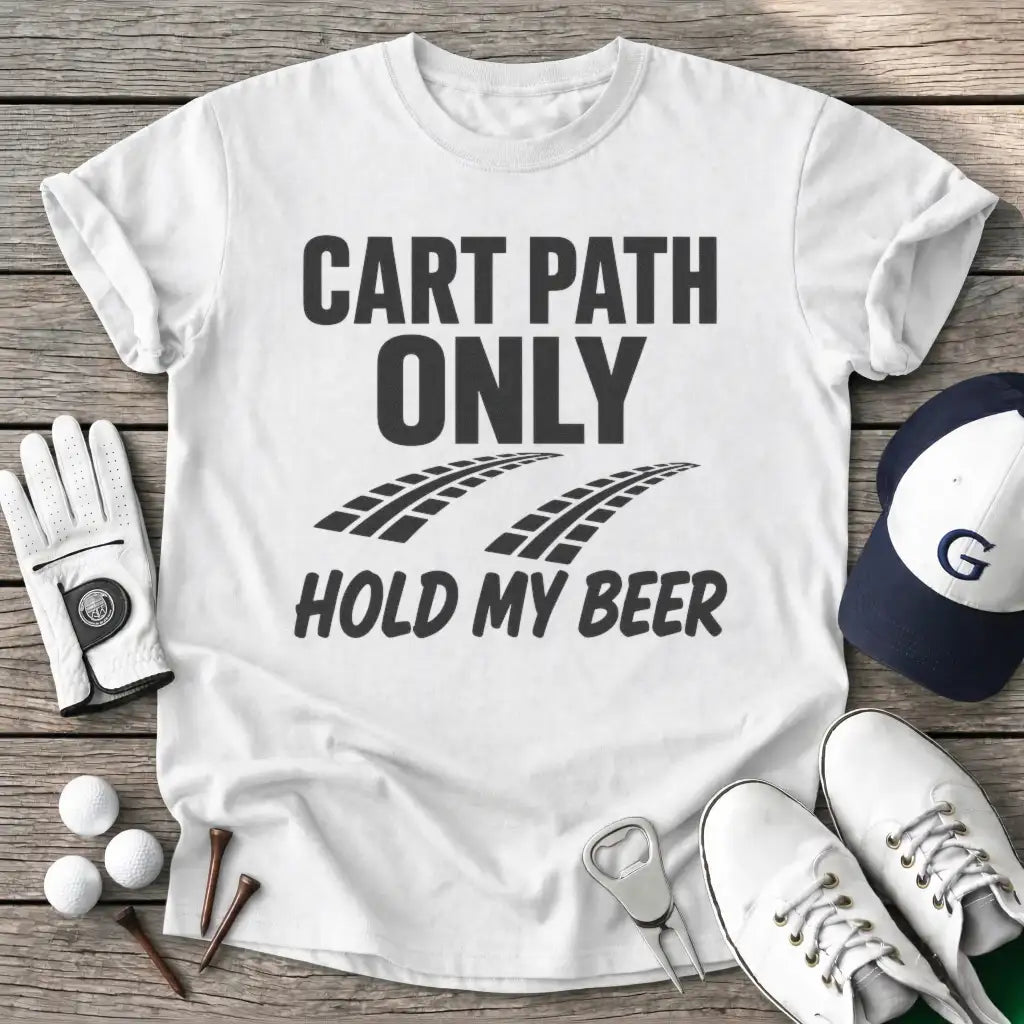 Cart Path Only Hold T-Shirt in White