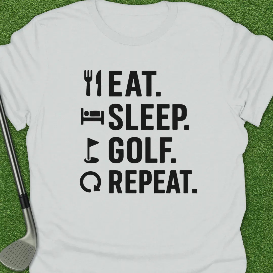 White / S Eat Sleep Golf T-Shirt